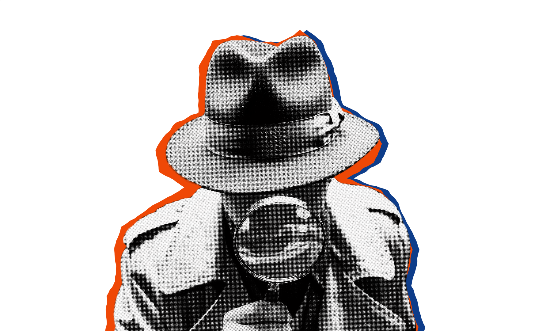 Detective with a magnifying glass